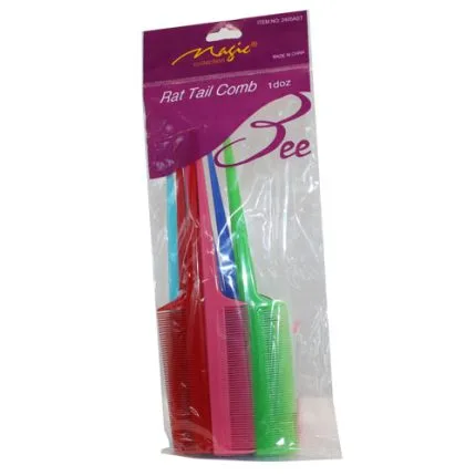 Magic Rat Tail Comb Bulk Dozen Pack Assorted