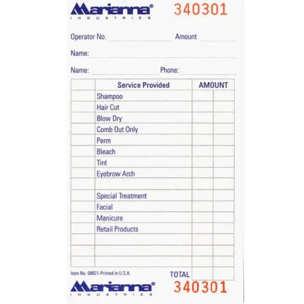 Marianna Receipt Check Pads