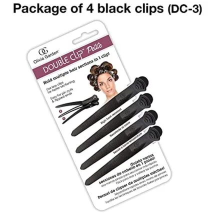 Olivia Garden Double Clip Petite pk. Black