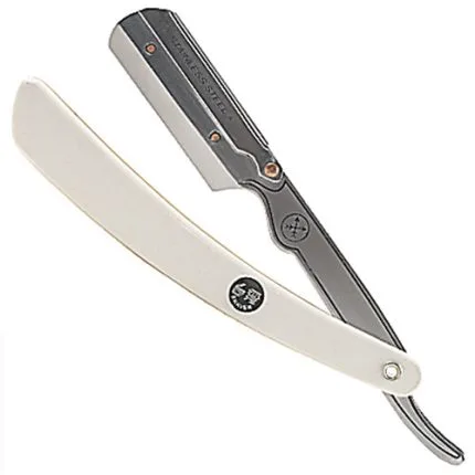 Parker Swing Lock Barber Razor Resin Handle White