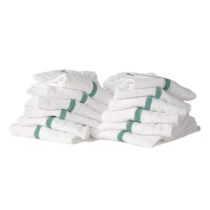 Partex Bleach Guard Barber Towels pk Green Stripe/Heavy
