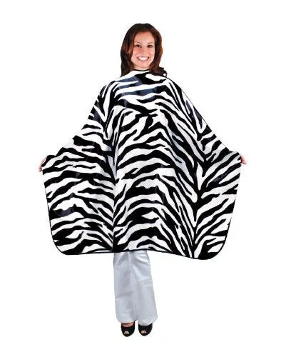 Salonchic Poly/Satin Styling Cape Zebra