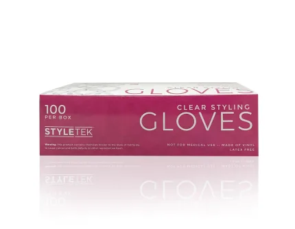 Style Tek Clear Vinyl Gloves Powder Free ct.