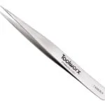 Toolworx Pro Grip Precision Pointed Tweezer Silver