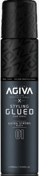 Agiva Styling Hair Spray Glued 13.52oz - Extra Strong Black