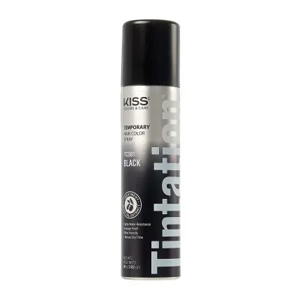 Kiss Tintation Temporary Hair Color Spray 6oz - Black
