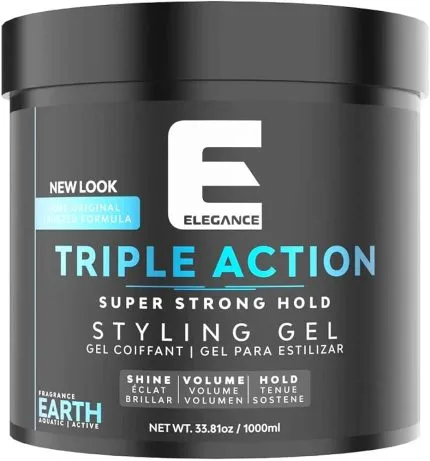 Elegance Triple Action Ultra Styling Hair Gel Blue Earth 33.81oz/1000ml