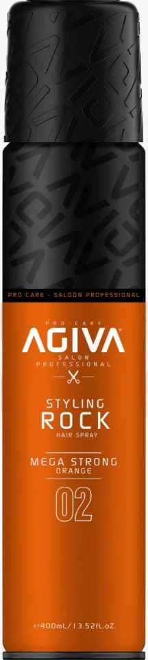 Agiva Styling Hair Spray Rock 13.52oz - Mega Strong Orange