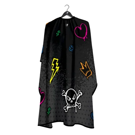 Barber Flow Styling Cape - Graffiti Black