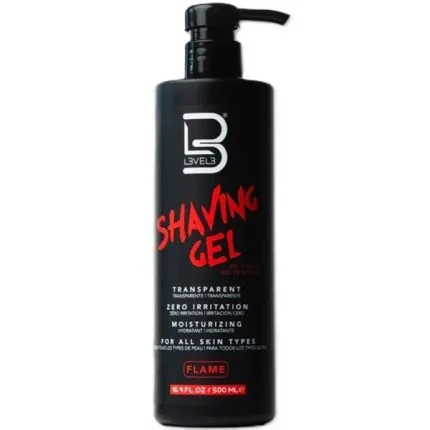 L3VEL 3 Transparent Shaving Gel 16.9oz - Flame